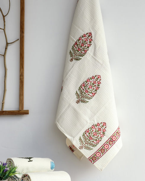 Buta Print Waffle Cotton Towel (TWL01)
